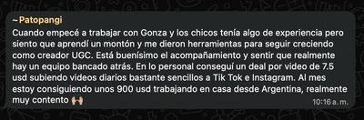 Creator message: Patopangi